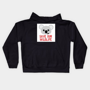 SAVE OUR WILDLIFE, Art for Australia Kids Hoodie